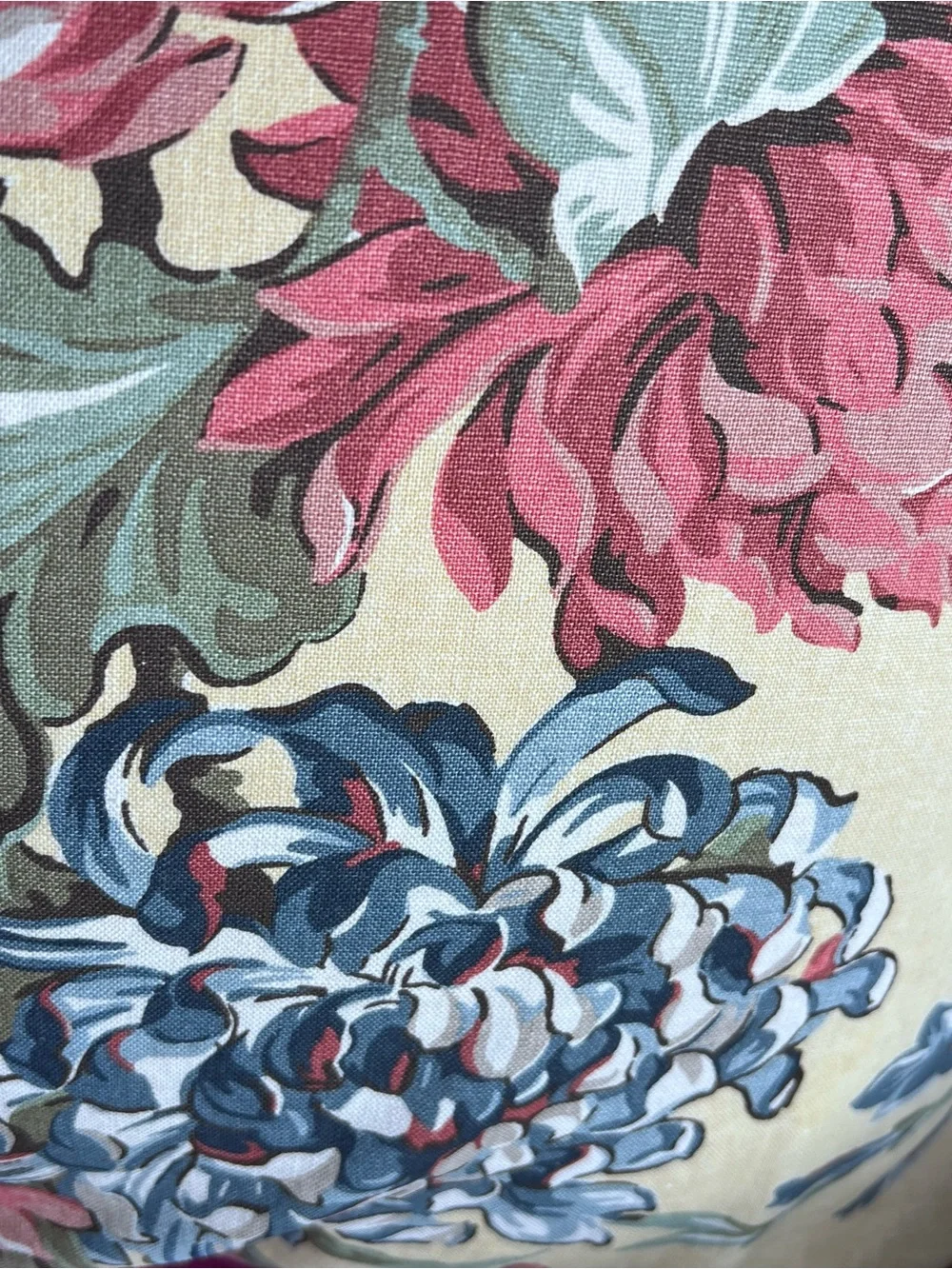 Pottery Barn Floral Euro Pillow Cover LINEN COTTON 24” x 24” blue pink yellow